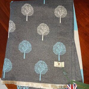 Reversible scarf wrap gray/turquoise House of Tweed NWT--elegant holiday gift!!